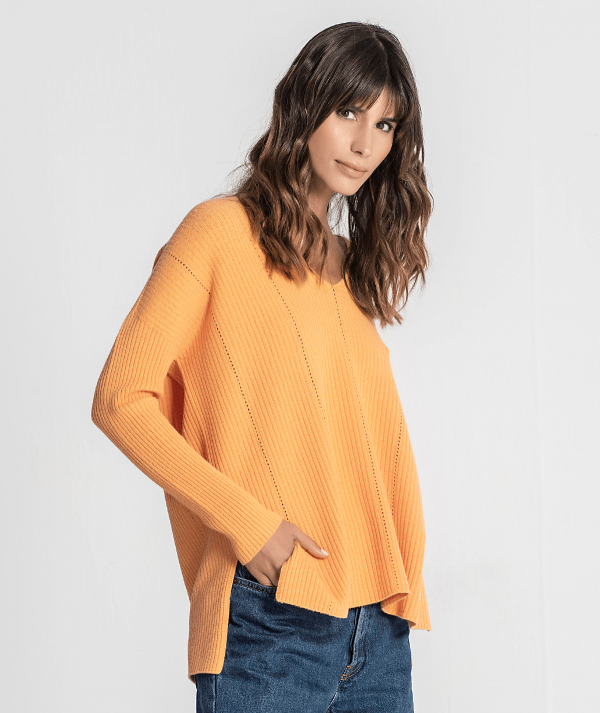 V-neck sweater...