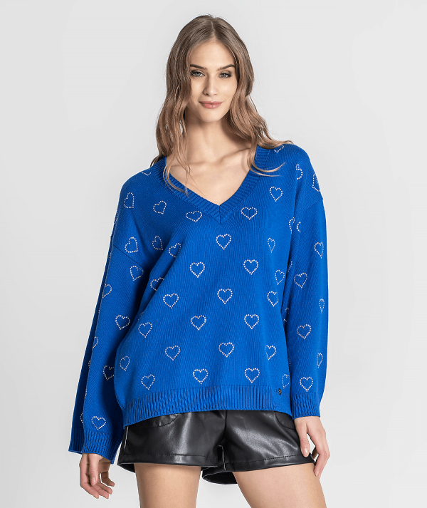 V-neck sweater...