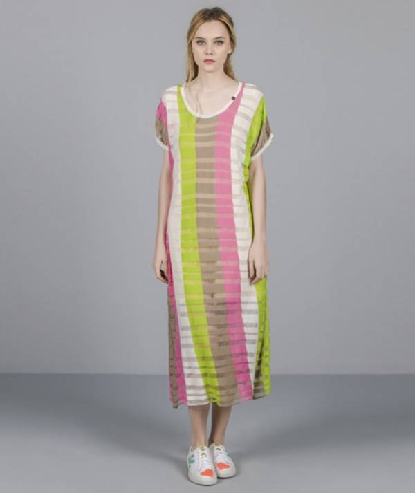 Striped ripped dress