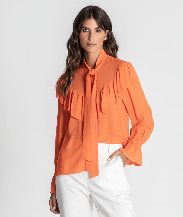 Blouse with ruffles
