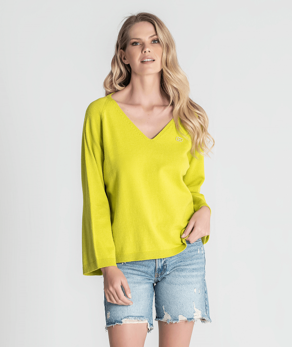 V-neck sweater...