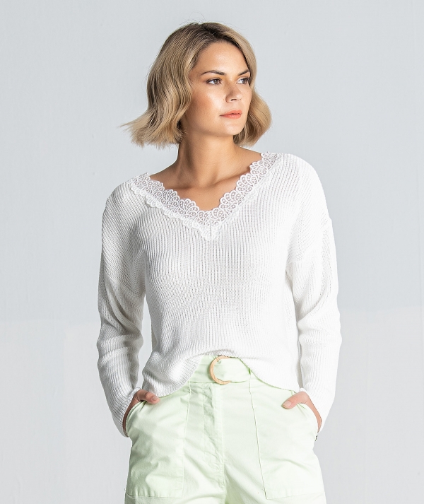 Sweater with lace...