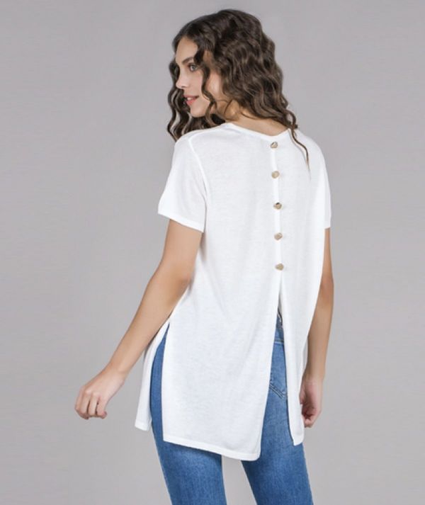 Button back sweater