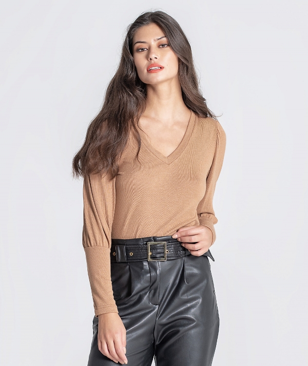 V-neck sweater...