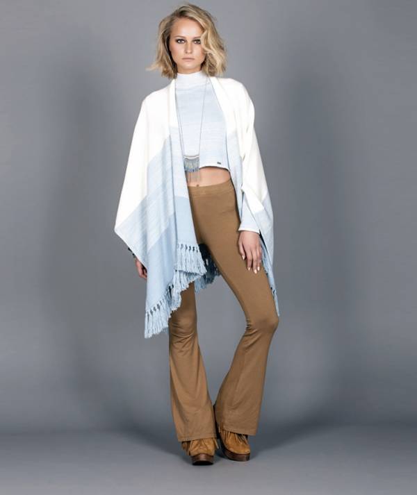 Poncho with fringe