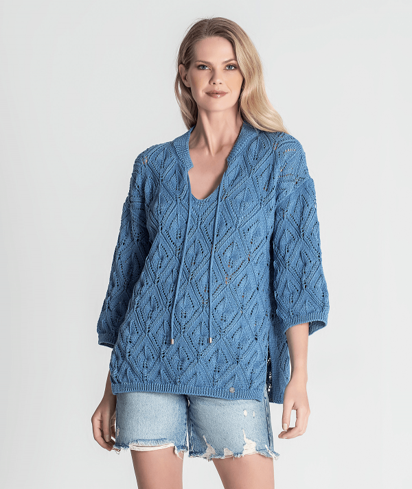 Perforated sweater