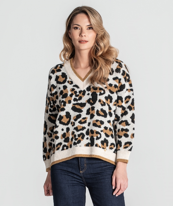 Animal print sweater