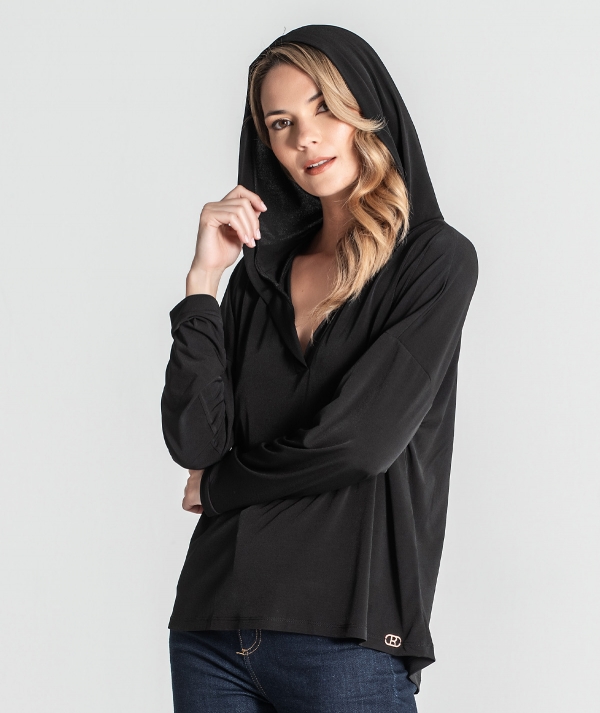 V-neck hoodie