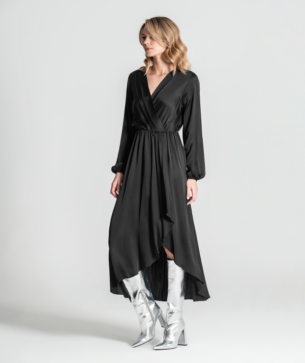 Satin V-neck dress