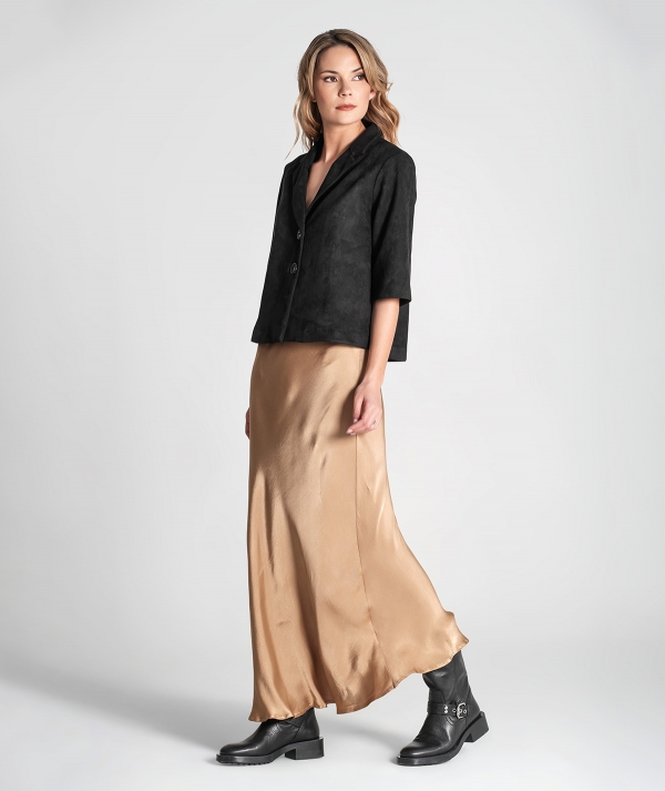 Long satin skirt