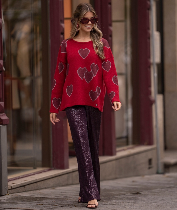 Sweater with hearts