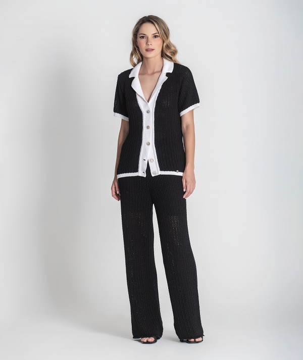 Perforated cardigan