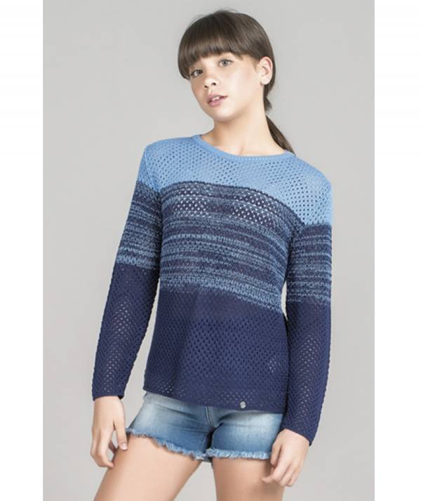 Perforated sweater kids Size 2 10Y 12Y Color Mint