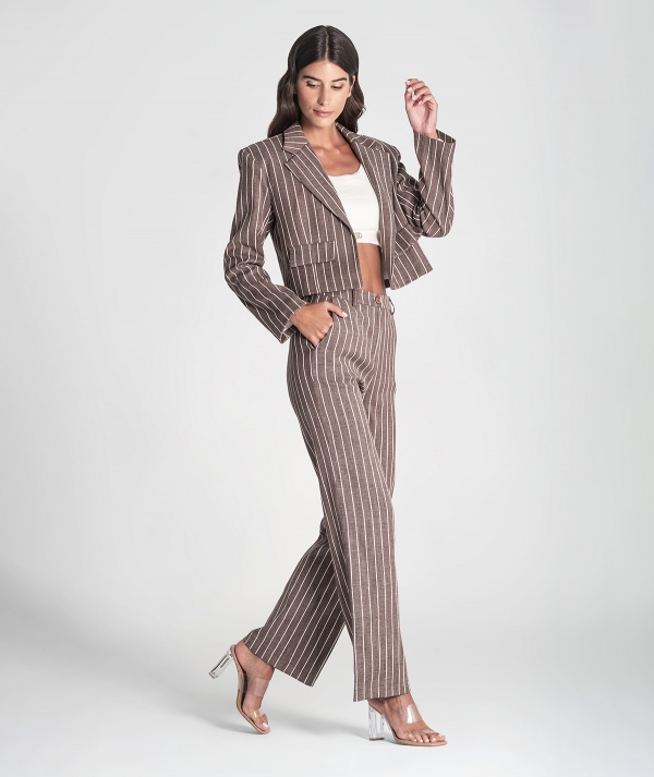 Blazer curto riscas