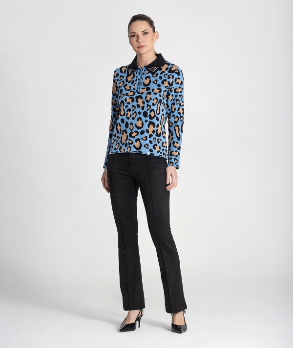 Polo sweater with...