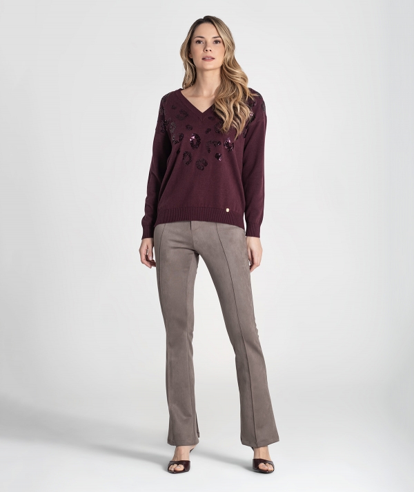 V-neck sweater...