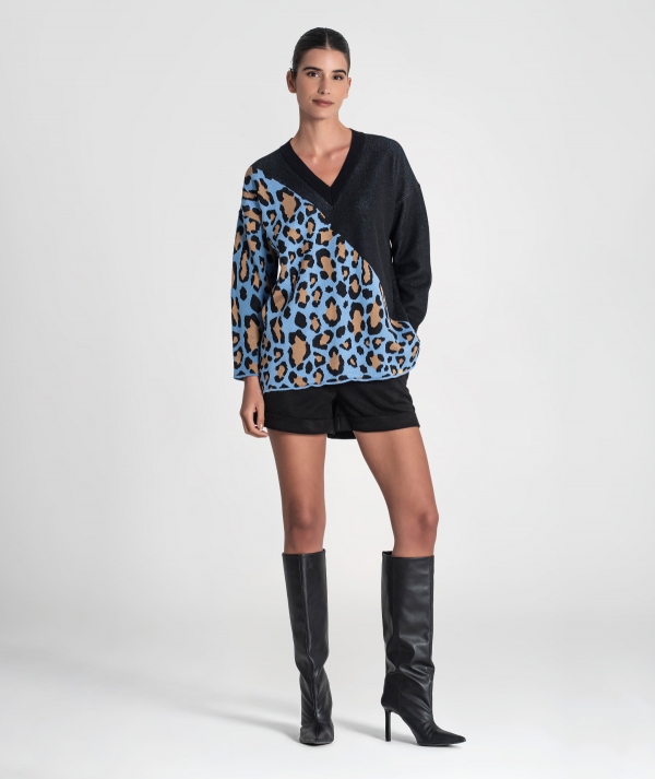 V-neck sweater...