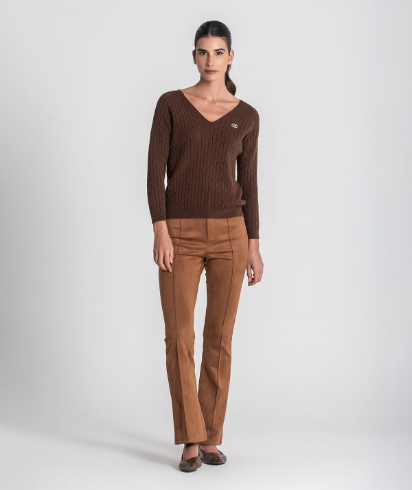 V-neck sweater...