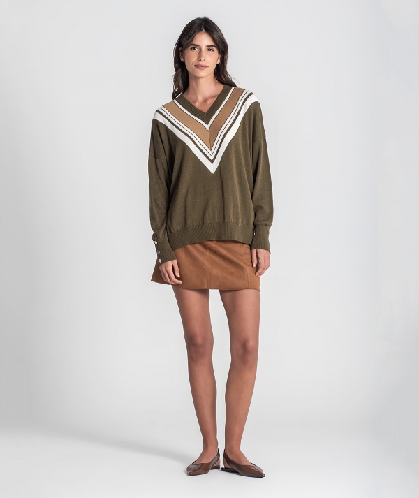 Camisola decote em v