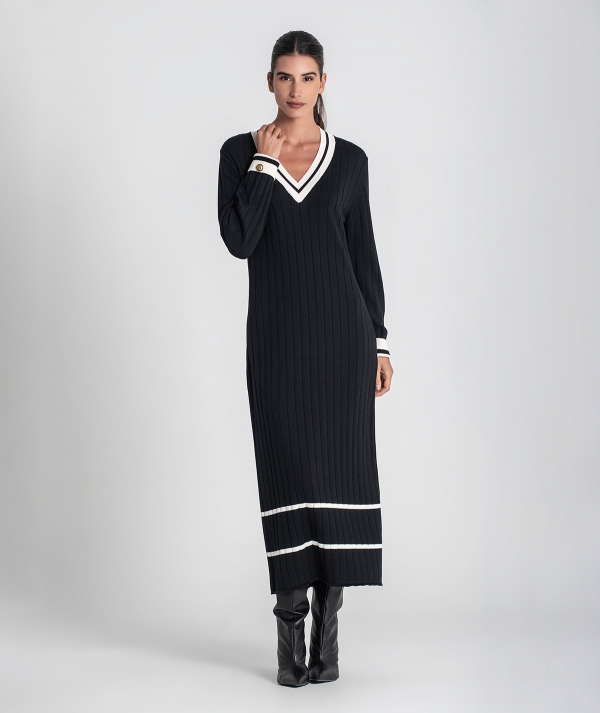 Long ribbed dress...