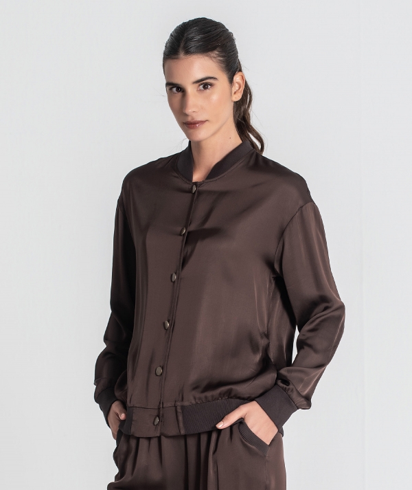 Satin bomber jacket