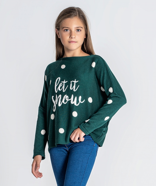 Sweater with let...