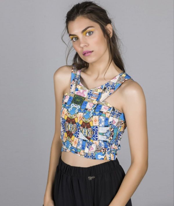 Top with tile print