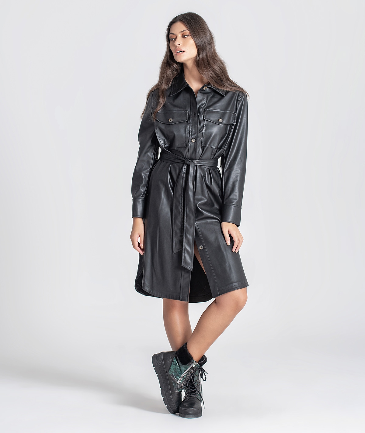 Vestido napa preto sales